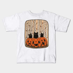 Peek A Boo Halloween Kitties Kids T-Shirt